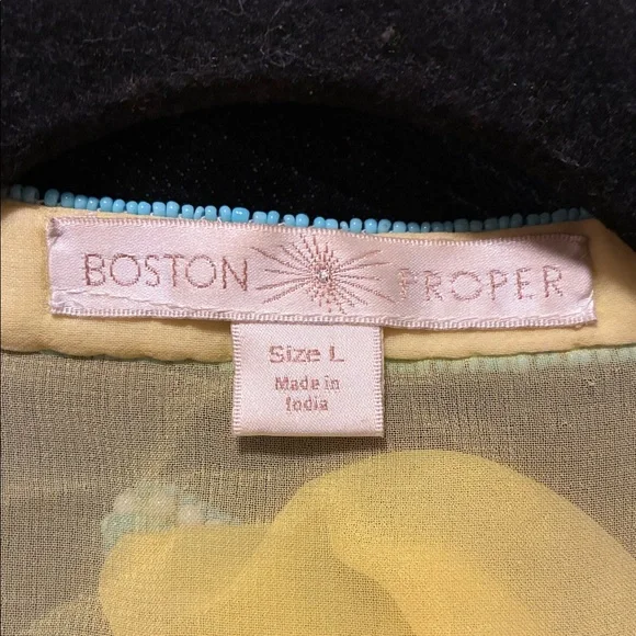 Boston Proper Yellow Tunic with Blue Embroidery - Picture 5 of 5
